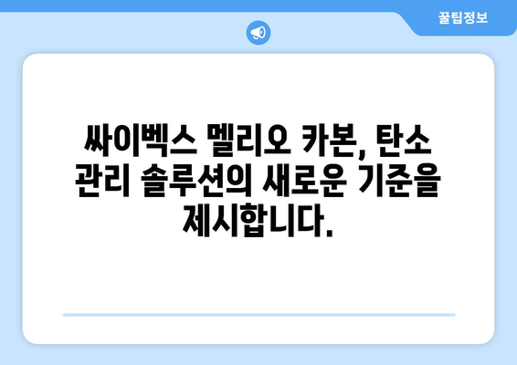 싸이벡스 멜리오 카본| 효율적인 탄소 관리를 위한 솔루션 | 탄소 배출 감축, 지속가능한 기술, ESG 경영