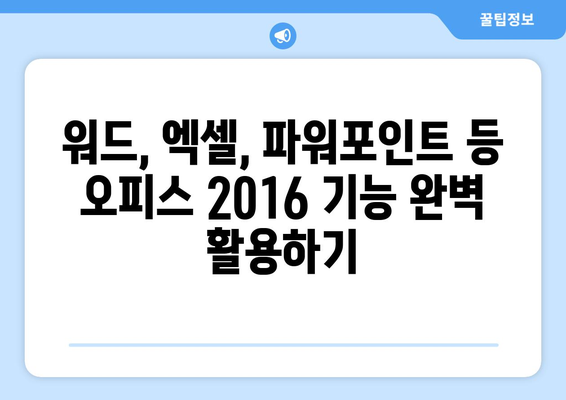 마이크로소프트 오피스 2016 완벽 마스터 가이드 | 기능 활용, 팁, 문제 해결 |