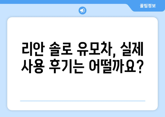 리안 솔로 유모차 완벽 가이드| 장점, 단점, 비교 분석 | 리안, 솔로, 유모차, 출산, 육아, 베이비